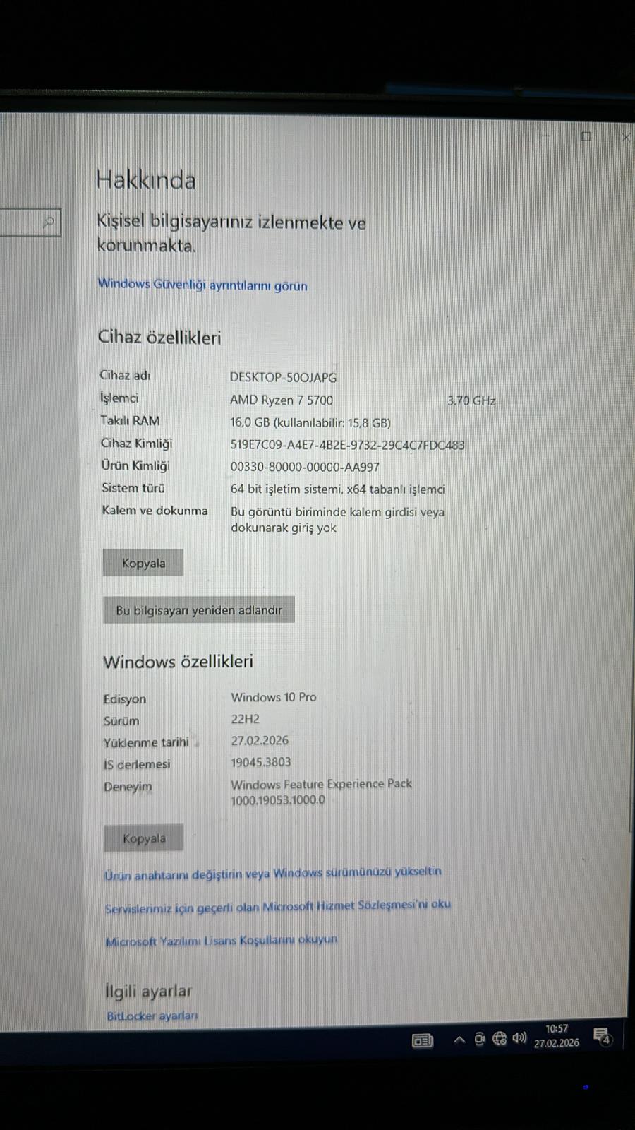 R5 5700 / RTX 3060 Beyaz