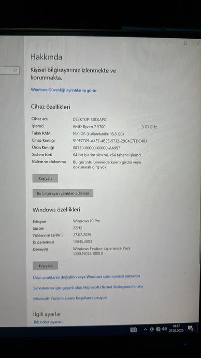 R5 5700 / RTX 3060 Beyaz